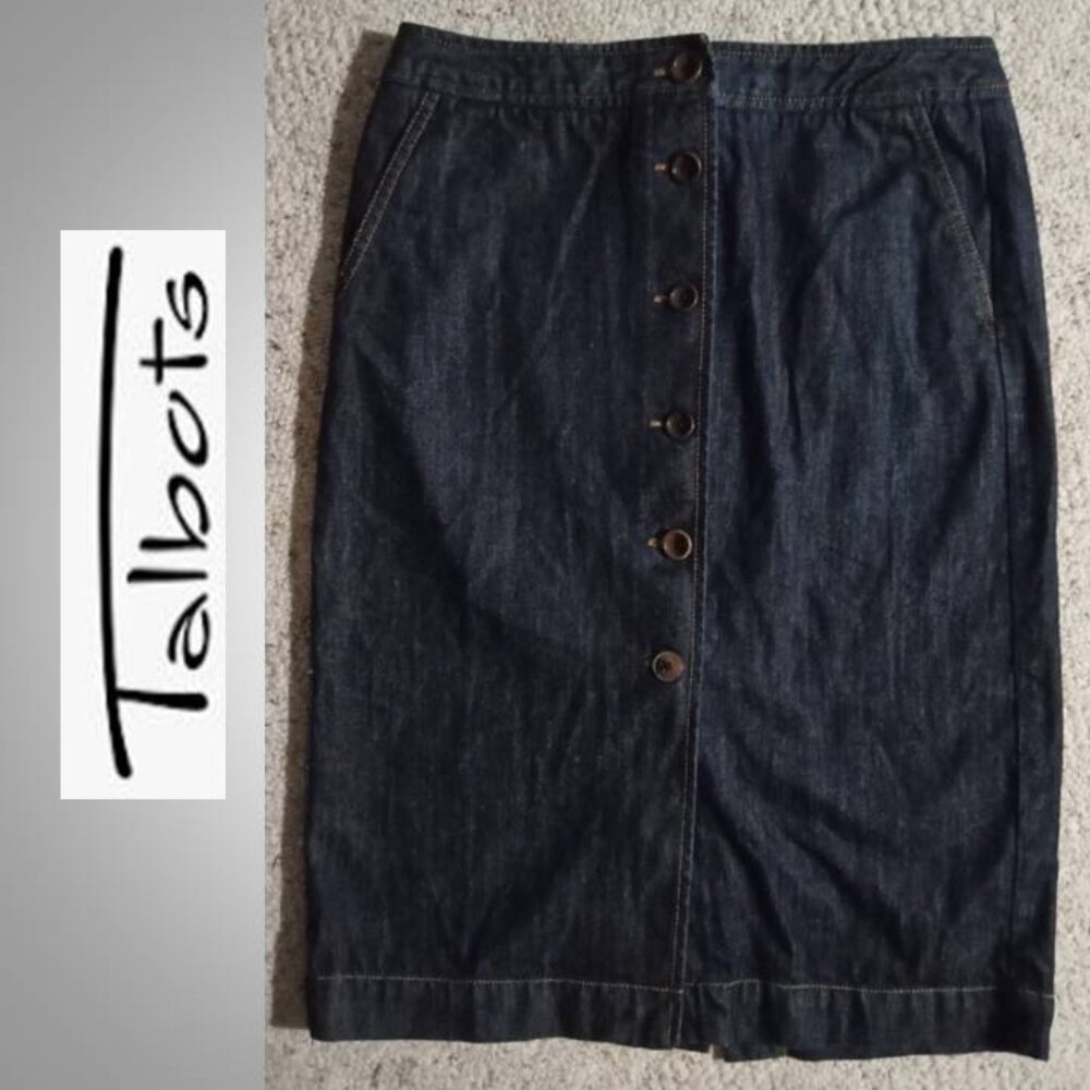 🔥3/$30 Talbots denim jeans skirt size 4